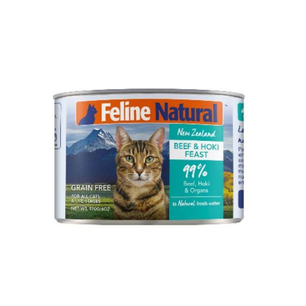 Feline Natural K9| Natural - 牛肉及藍尖尾鱈魚 | 主食貓罐頭 170g